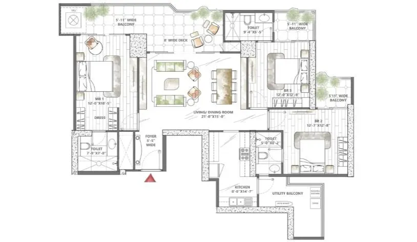 M3M St. Andrews Sector 113 Floor Plan
